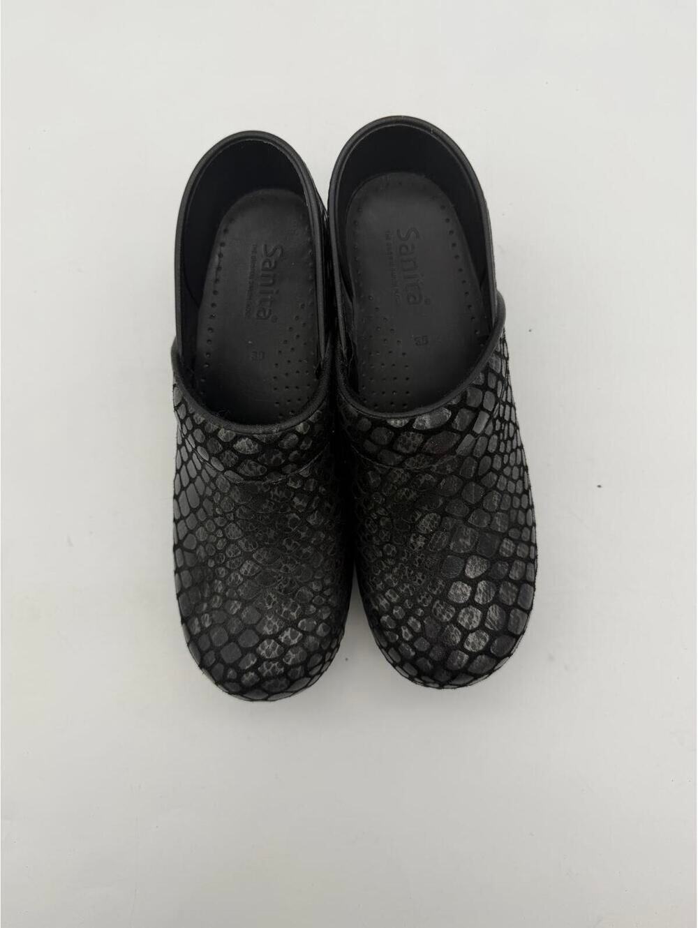 Sanita Black Clogs Snake Print 38 (8)